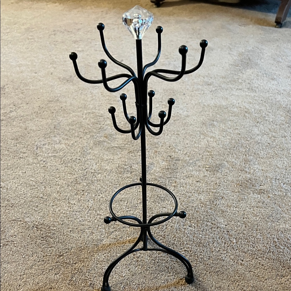 Black Jewelry Holder with Crystal Accent